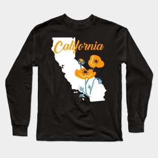 California Poppy State Flower Long Sleeve T-Shirt